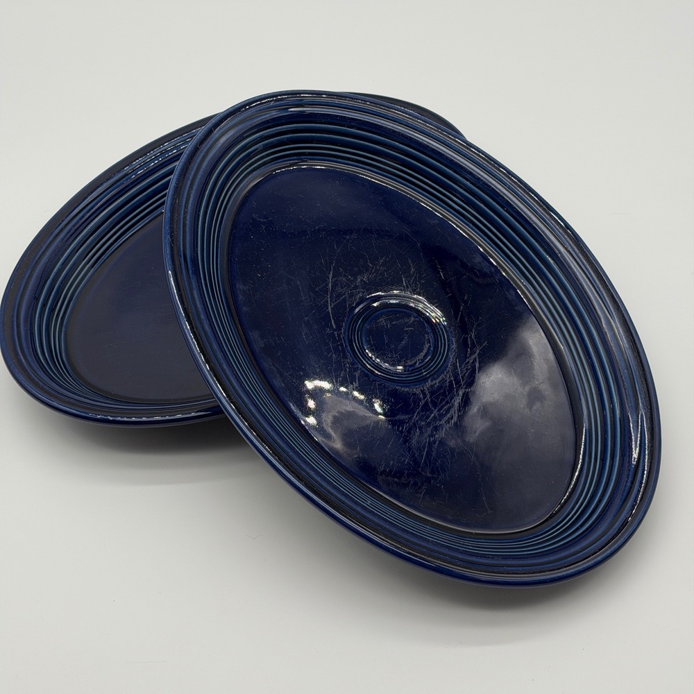 Fiesta Cobalt Blue 13.5 Inch Oval Serving Platters HLC‎ USA Set of 2